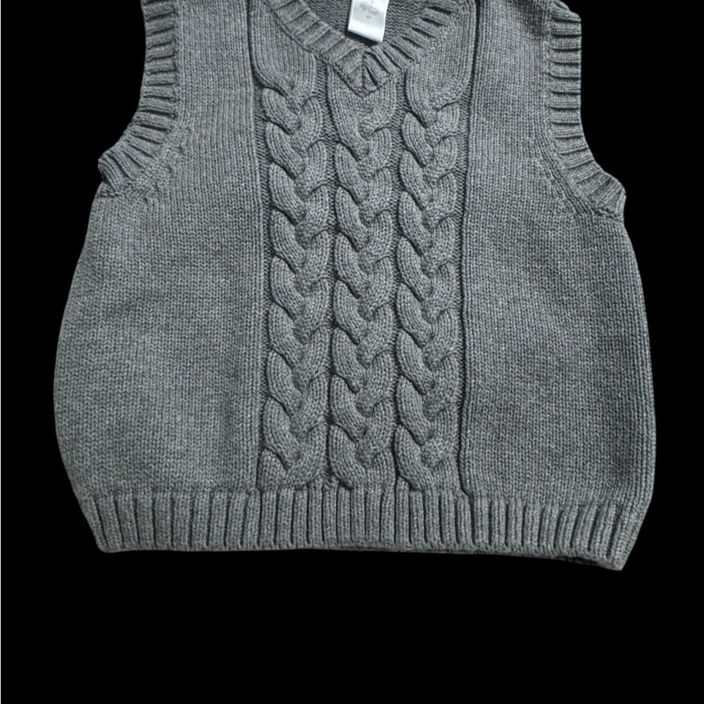 Janie and Jack Charcoal Cable Knit Sweater Vest